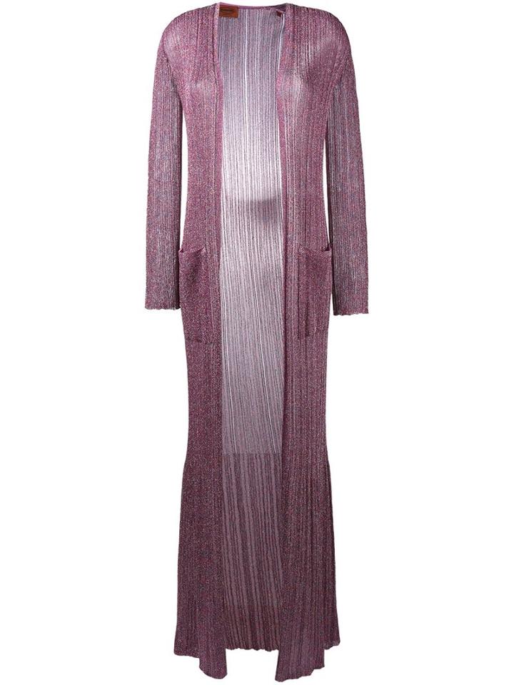 Missoni Long Lurex Cardigan, Women's, Size: 42, Pink/purple, Polyester/cupro/viscose