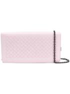 Bottega Veneta Woven Shoulder Strap Wallet - Pink & Purple