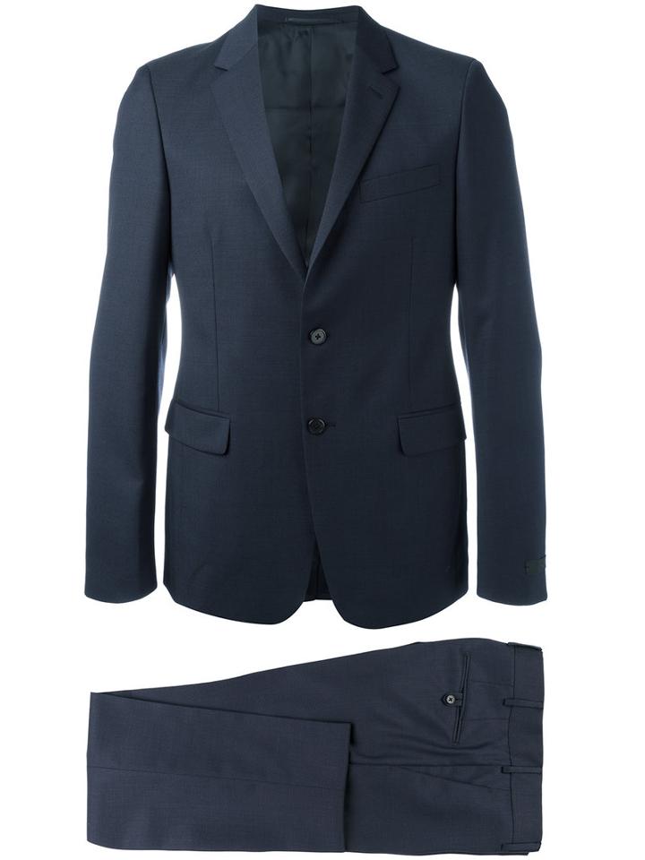 Prada Formal Two-piece Suit, Men's, Size: 46, Blue, Cupro/virgin Wool