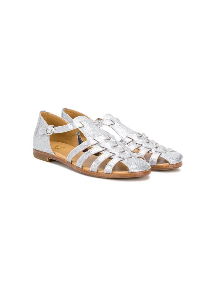 Gallucci Kids Glitter Strappy Sandals - Silver
