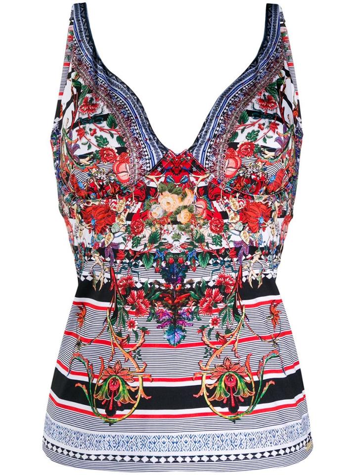 Camilla Printed Tankini - Blue