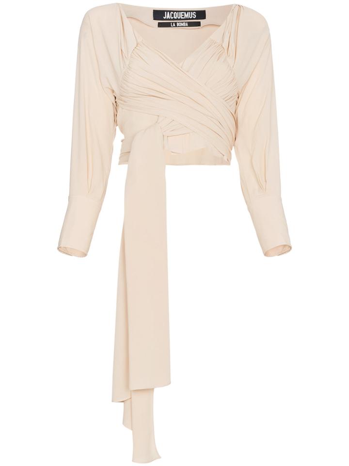 Jacquemus La Chemise Andre Tie Waist Blouse - Nude & Neutrals