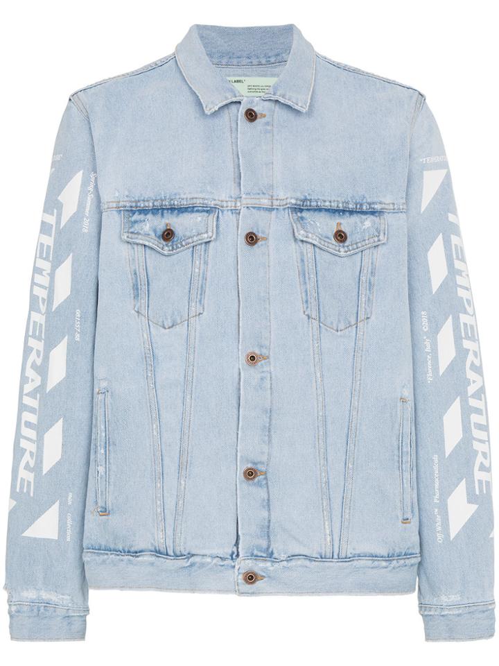 Off-white Bleach Denim Jacket - Blue