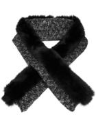 Moncler Knitted Fox Fur Scarf - Black