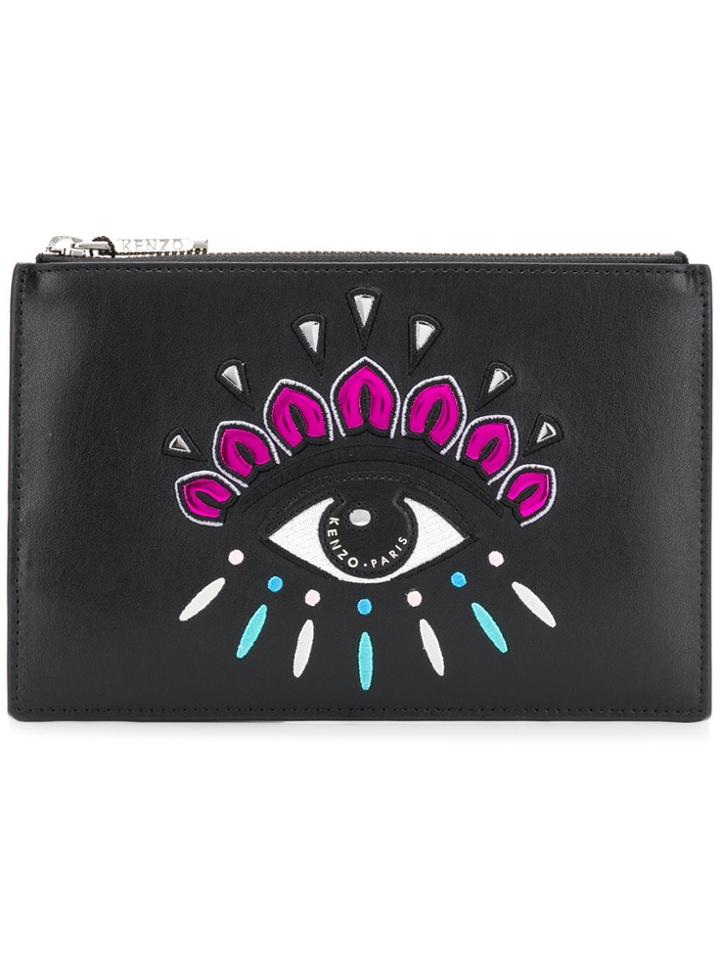 Kenzo Front Logo Clutch Bag - Black