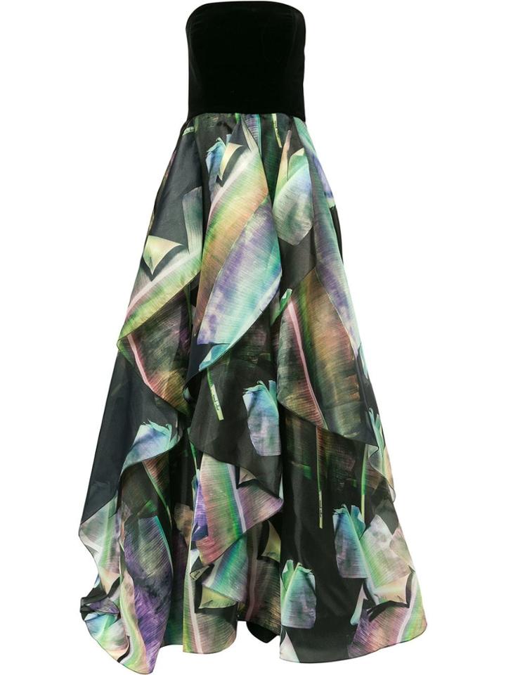 Ingie Paris Printed Ruffled Skirt Gown - Multicolour