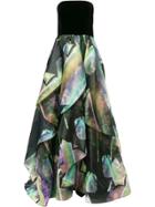 Ingie Paris Printed Ruffled Skirt Gown - Multicolour