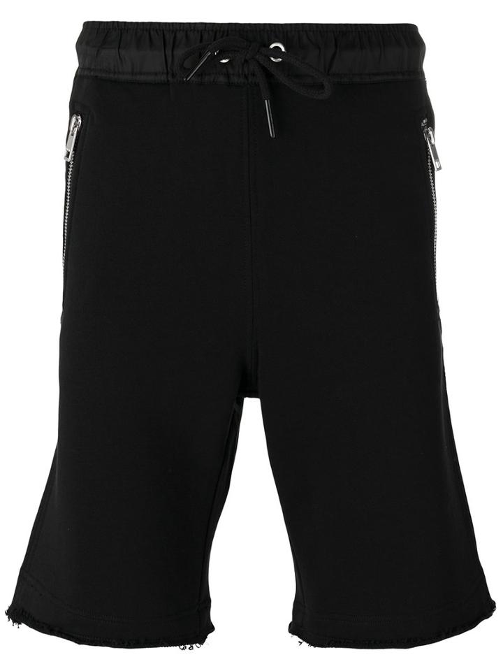 Diesel - Zipped Pockets Drawstring Sweatshorts - Men - Cotton/nylon - M, Black, Cotton/nylon
