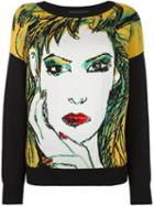 Boutique Moschino Printed Sweatshirt, Women's, Size: 38, Black, Virgin Wool
