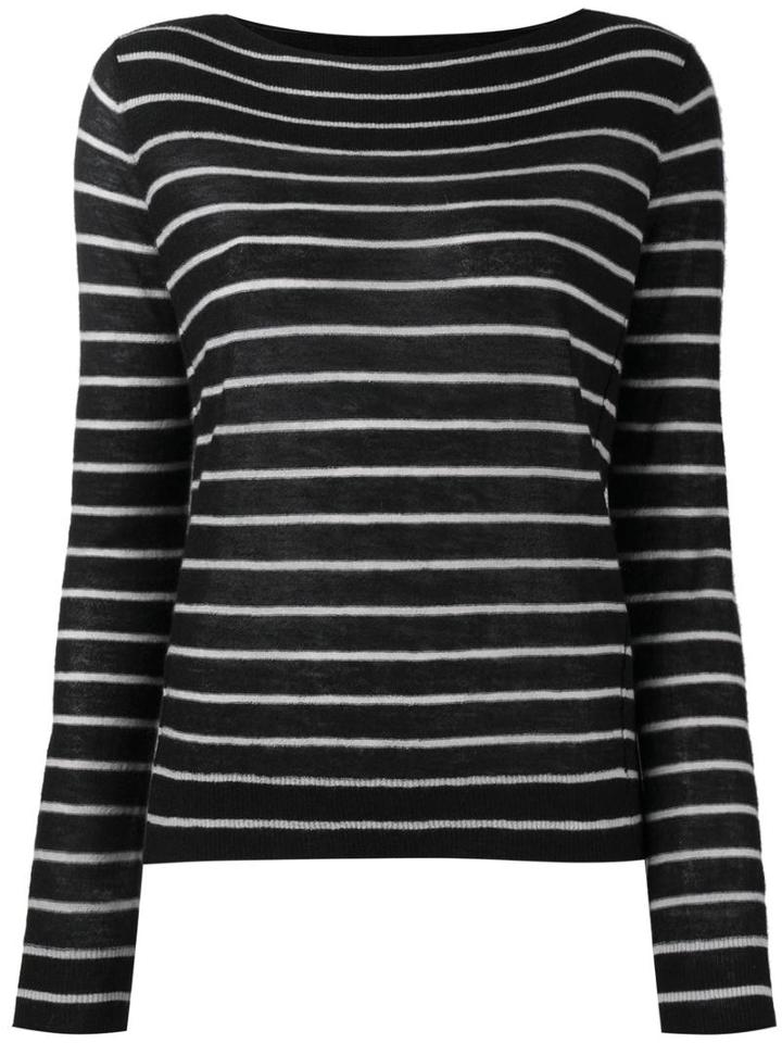 Vince Striped Jumper, Women's, Size: Xs, Black, Cashmere