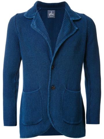Strasburgo '&works' Cardigan, Men's, Size: Medium, Blue, Wool/cotton