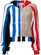 Off-white (beige) - Striped Zipped Hoodie - Women - Cotton - S, Women's, Cotton