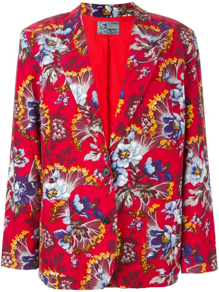 Kenzo Vintage Floral Printed Jacket - Red