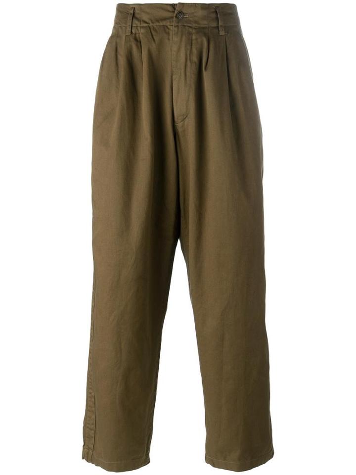 Yohji Yamamoto Loose-fit Trousers, Men's, Size: 3, Brown, Cotton