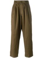 Yohji Yamamoto Loose-fit Trousers, Men's, Size: 3, Brown, Cotton