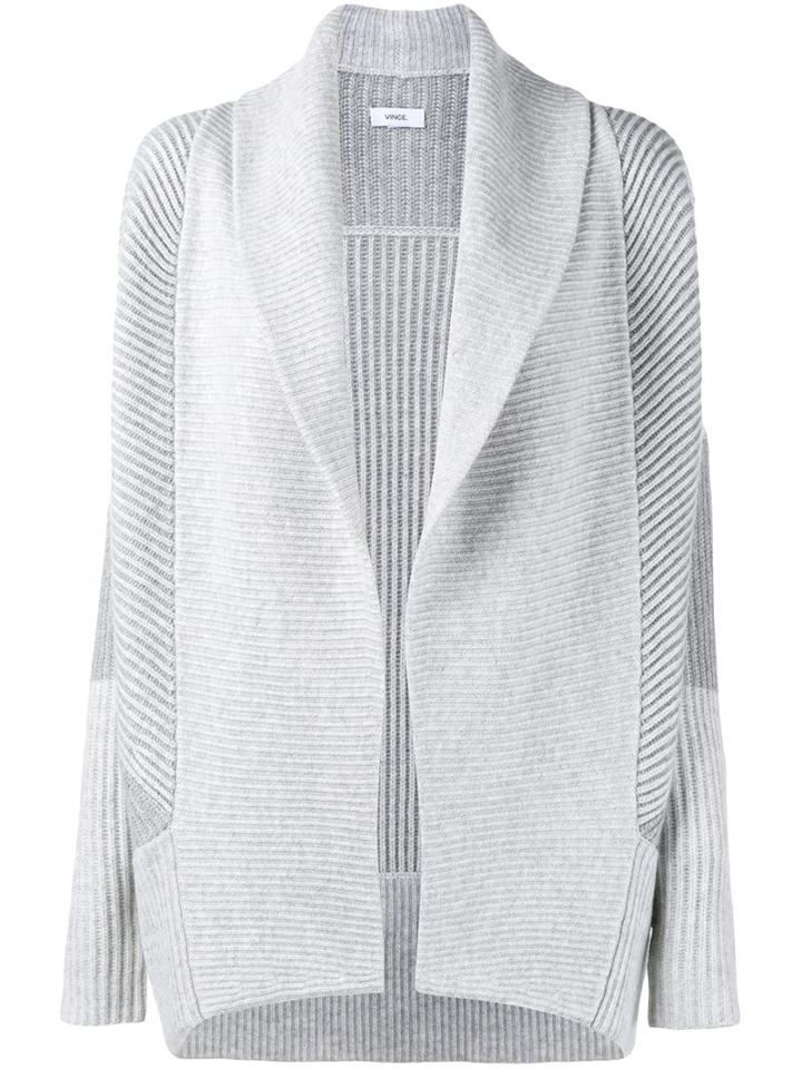 Vince Ribbed Cardigan, Women's, Size: Medium, Grey, Cashmere/wool