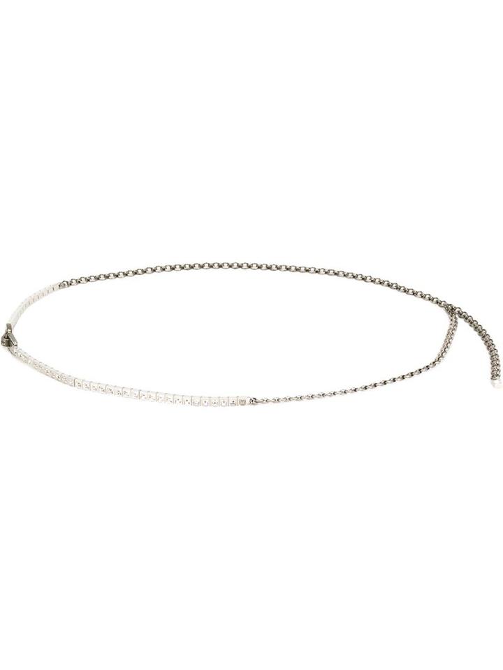Lanvin Embellished Belt, Women's, Grey, Brass/pewter/glass
