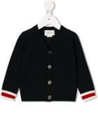 Gucci Kids Web V-neck Cardigan, Boy's, Size: 18-24 Mth, Blue