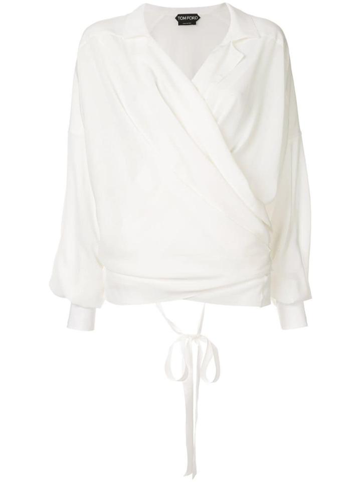 Tom Ford Long-sleeve Wrap Blouse - White