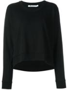 T By Alexander Wang Scoop Neck Sweatshirt, Women's, Size: S, Black, Polyester/rayon