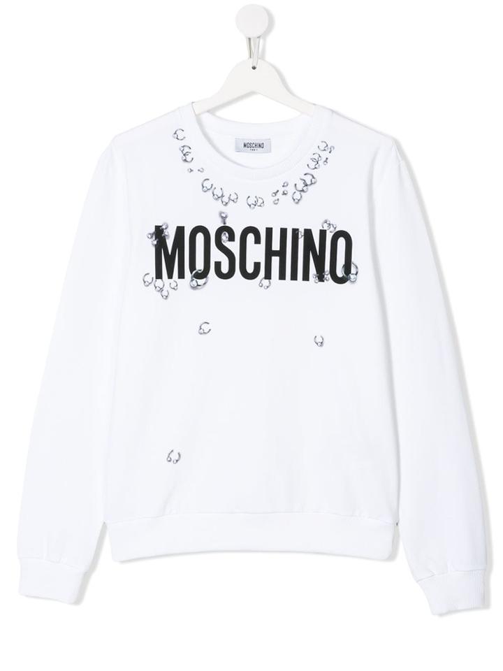 Moschino Kids Teen Printed Sweatshirt - White
