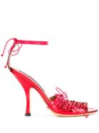 Y/project Lace-up Stiletto Sandals - Red