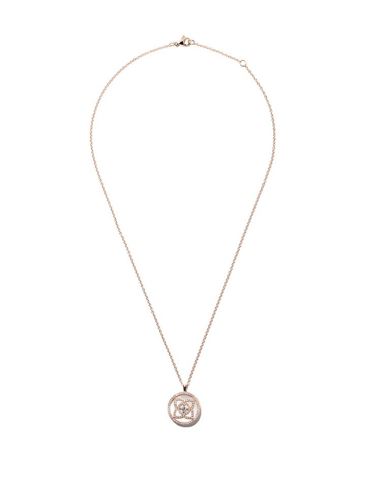 De Beers 18kt Rose Gold Enchanted Lotus Mother-of-pearl Large Medal