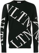 Valentino Vltn Macro Grid Sweater - Black