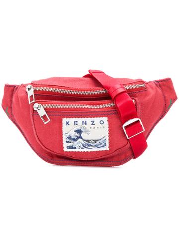 Kenzo Kanagawa Wave Denim Bumbag - Red
