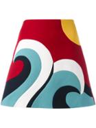 Red Valentino - Wave Print Skirt - Women - Cotton/polyester/acetate/viscose - 44, Cotton/polyester/acetate/viscose