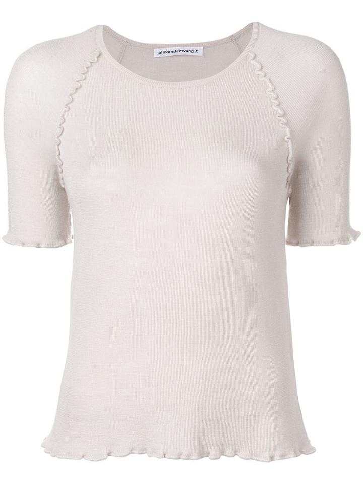 Alexander Wang Frill Detail T-shirt - Pink