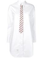 Thom Browne Trompe L'oeil Tie Oxford Shirt Dress - White