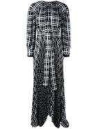 Proenza Schouler Plaid Chiffon Belted Long Dress - Blue