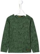 Finger In The Nose 'longjohn' Bear Print T-shirt, Toddler Boy's, Size: 4 Yrs, Green