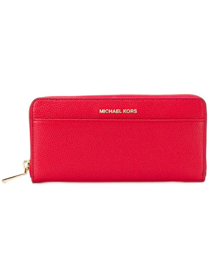 Michael Michael Kors Logo Plaque Continental Wallet - Red