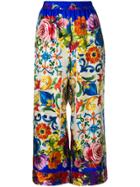 Dolce & Gabbana Floral Pattern Trousers - Blue