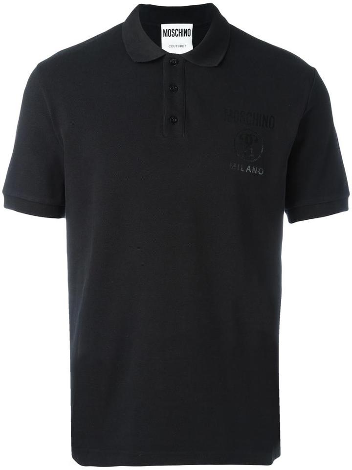 Moschino Logo Polo Shirt, Men's, Size: Small, Black, Cotton