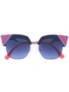 Fendi - Waves Sunglasses - Women - Acetate - One Size, Blue, Acetate