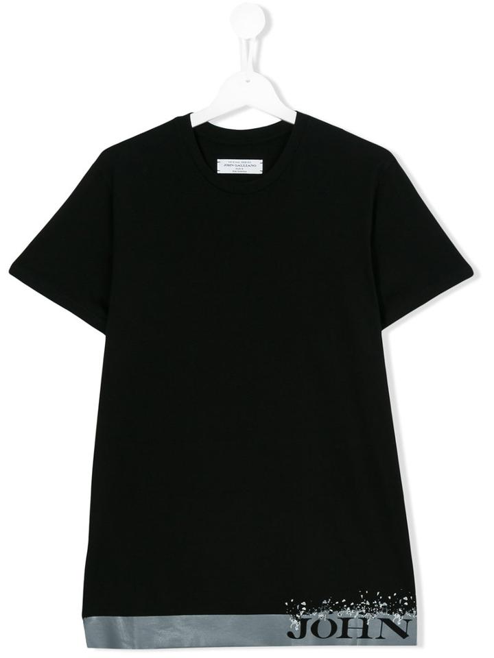 John Galliano Kids - Printed Logo T-shirt - Kids - Cotton - 14 Yrs, Black