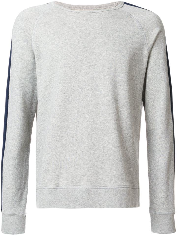 Officine Generale Crewneck Knit Stripe Sweatshirt - Grey