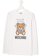 Moschino Kids Teen Space Toy Bear Print T-shirt - White