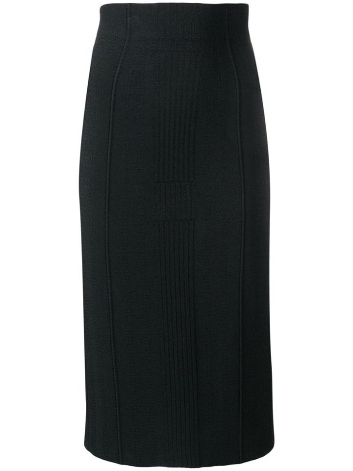 Alexander Mcqueen Textured Mid-length Skirt - Black