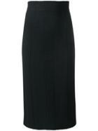 Alexander Mcqueen Textured Mid-length Skirt - Black