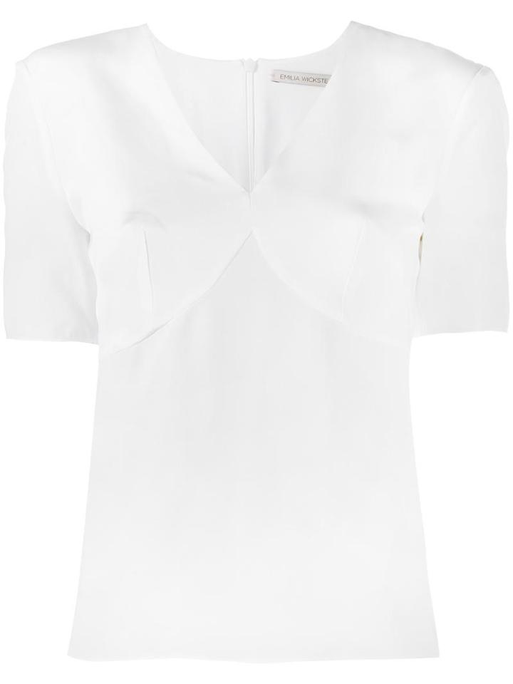 Emilia Wickstead Short-sleeved Blouse, Women's, Size: 10, White, Silk