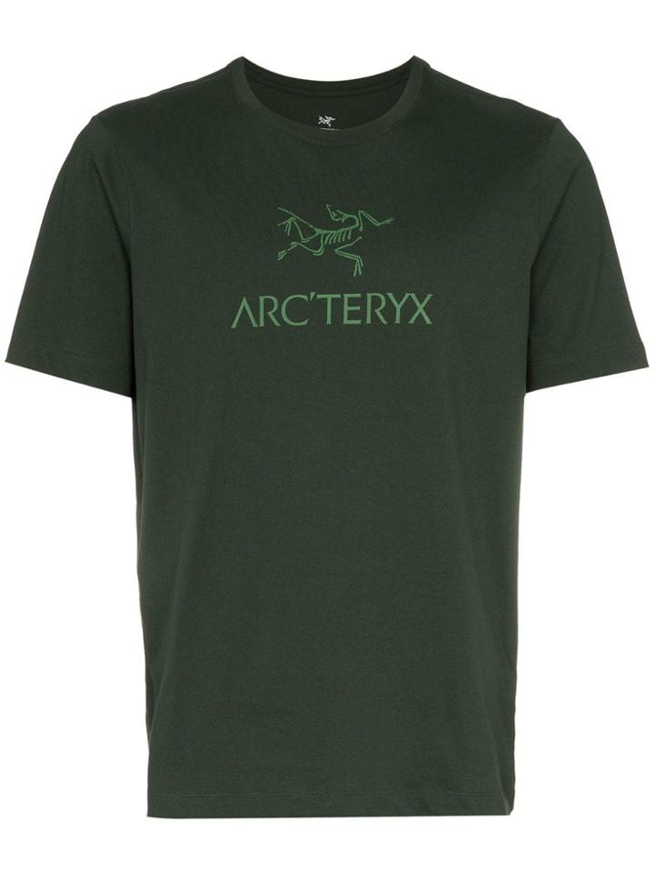 Arc'teryx Green Logo Printed Crew Neck Cotton T-shirt