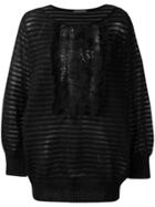 Alberta Ferretti Oversized Ribbed Jumper - Black