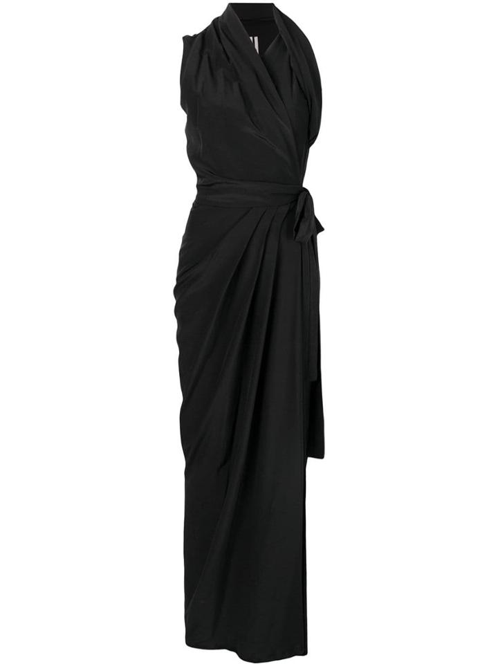 Rick Owens Wrap Around Maxi Dress - Black
