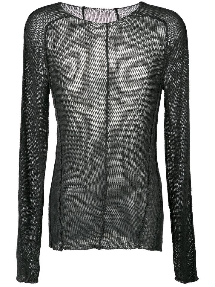 Masnada - Open Knit Jumper - Men - Linen/flax/viscose - M, Grey, Linen/flax/viscose