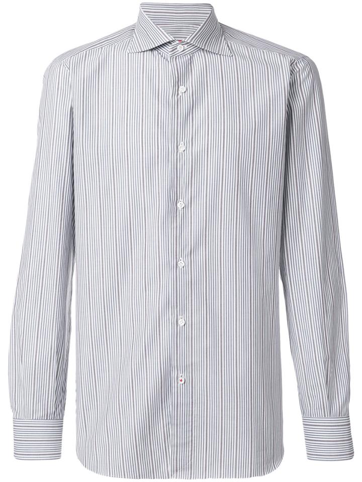 Isaia Pinstripe Shirt - Blue