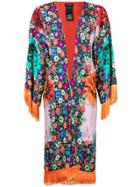 Etro Floral Print Poncho - Yellow & Orange